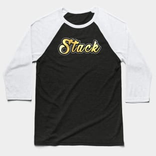 Shiny black and gold STACK word design ver.2 Baseball T-Shirt